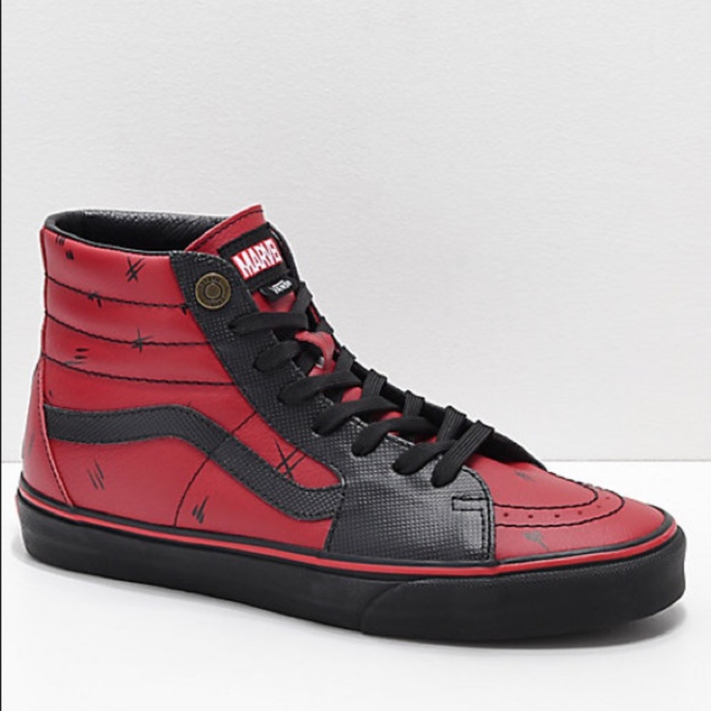 Vans x Marvel Sk8-Hi Deadpool Red & Black Shoes 11